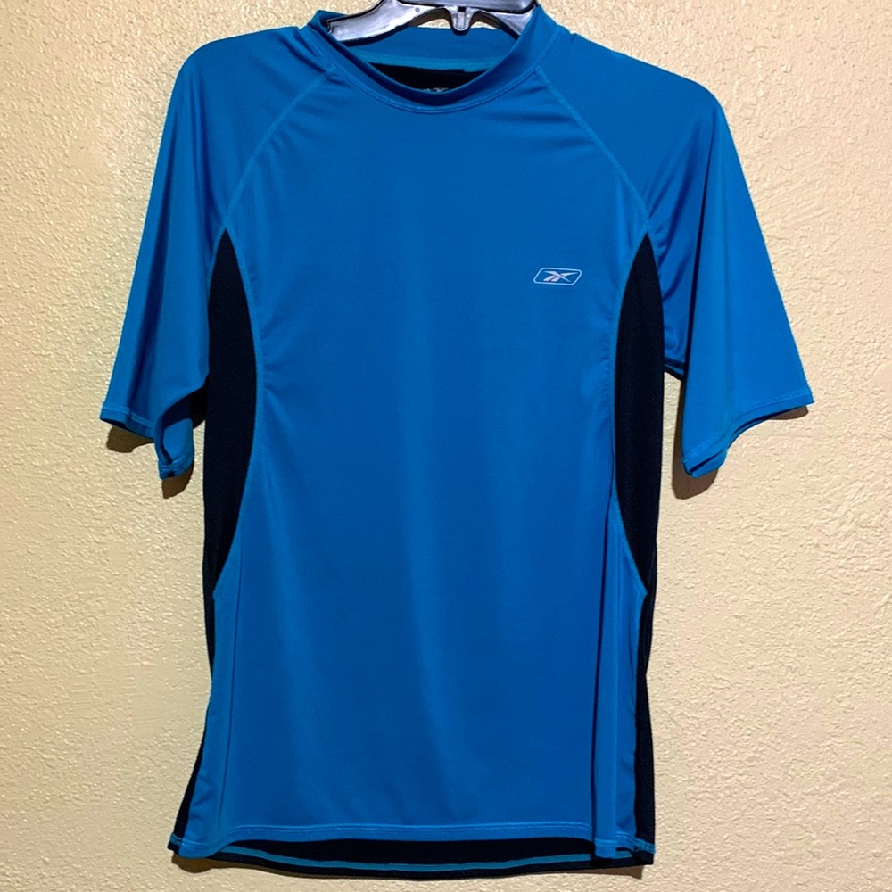 Reebok Tee T-Shirt Boy's L Blue Black  Short Sleeve Activewear Athletic🌀